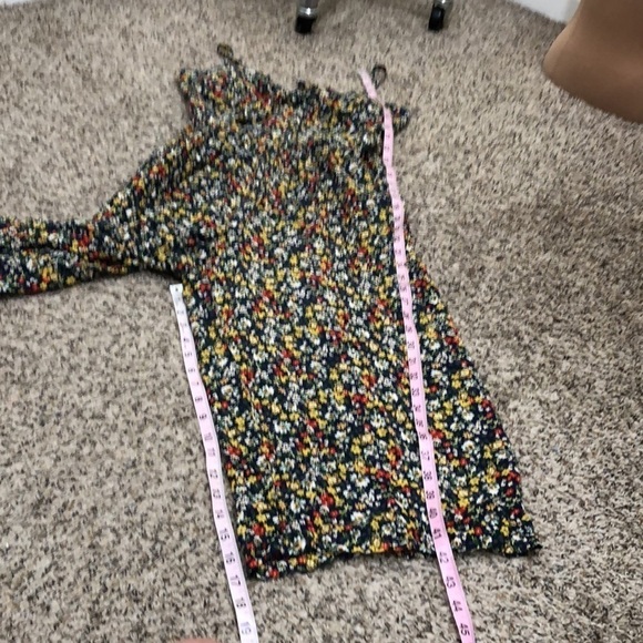 Francesca’s Collection AUW Wide Leg Jumpsuit Size Medium Navy Blue Floral Print - Picture 10 of 12